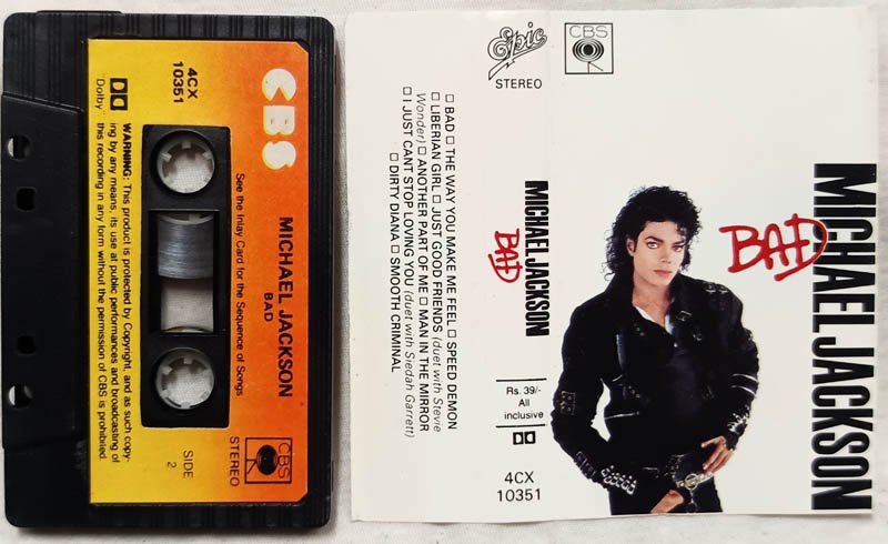 Michael Jackson Bad Album Audio Cassette .
