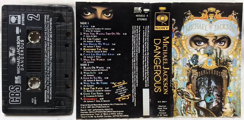 Michael Jackson Dangerous Audio Cassette