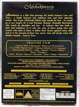 Mohabbatein Hindi Movie Dvd