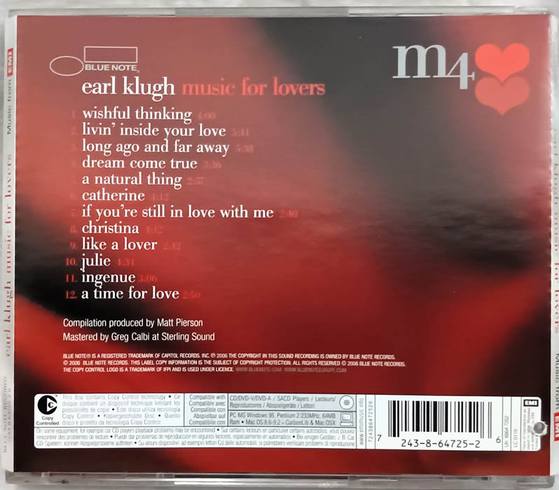Music for lovers earl klugh Audio cd