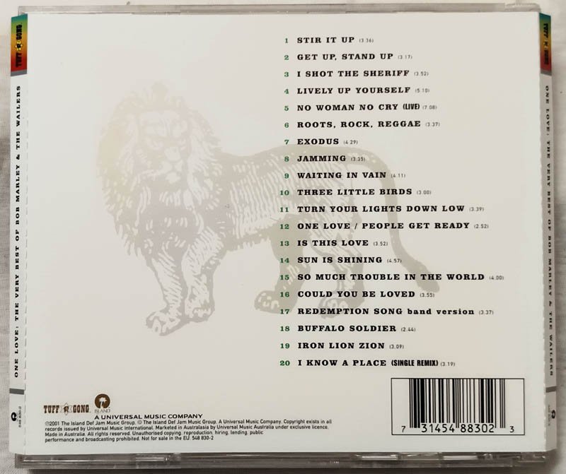 One love the very best of bob marley the wailers Audio cd.