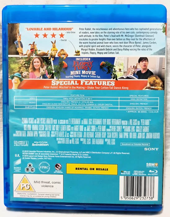 Peter Rabbit English Movie Blu-Ray Disc