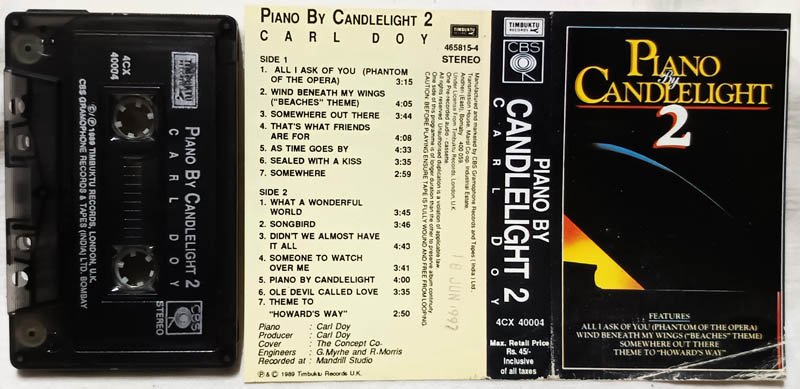 Piano By Candlelight 2 Audio Cassette By Carl Doy