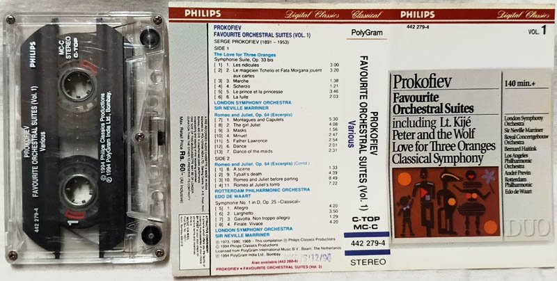 Prokofiev Favourite Orchestal Suits Vol.1 Various Audio Cassette