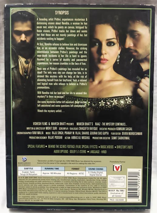 Raaz Hindi Movie Dvd.