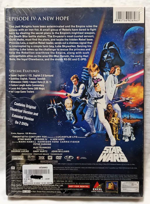 Star Wars New Hope English Movie Dvd