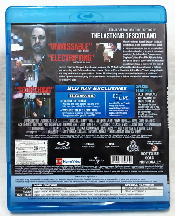 State of play English Movie Dvd Blue-ray