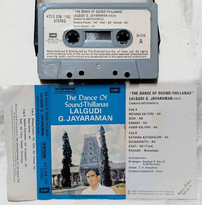The Dance of Sound Thillanas Lalgudi G.Jayaraman Violin Audio Cassette