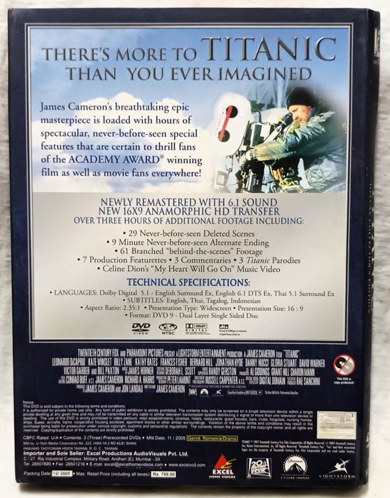 Titanic Deluxe Collecors Edition English Movie Dvd
