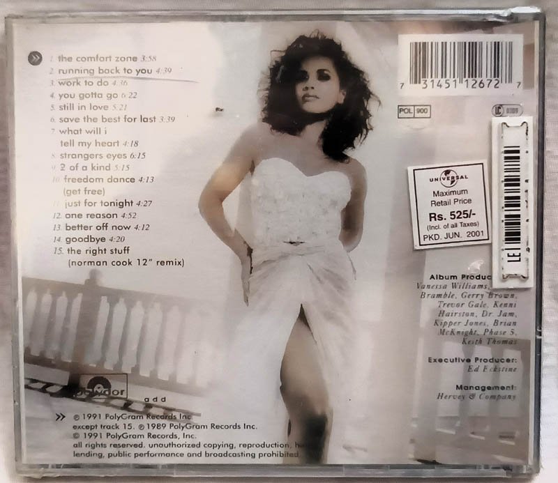 Vanessa Williams-The Comfort Zone Audio Cd.