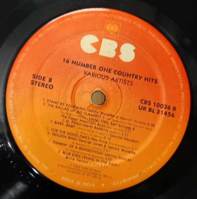 16 Number one country Hits Record LP.