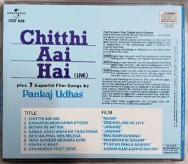 Chitthi Aai Hai Live Plus 7 Superhit Film Songs Hindi Audio Cd By Pankaj Udhas