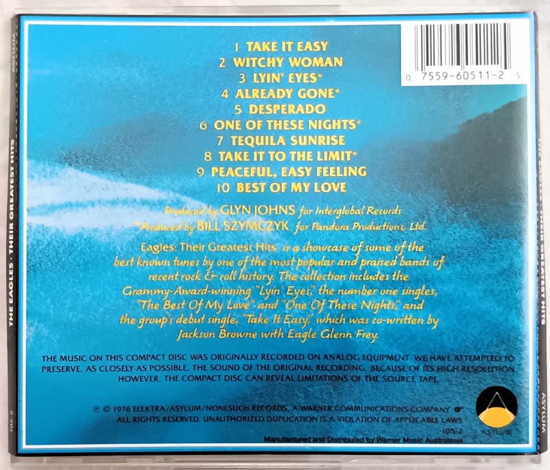 Eagles-Their Greatest Hits English Audio Cd