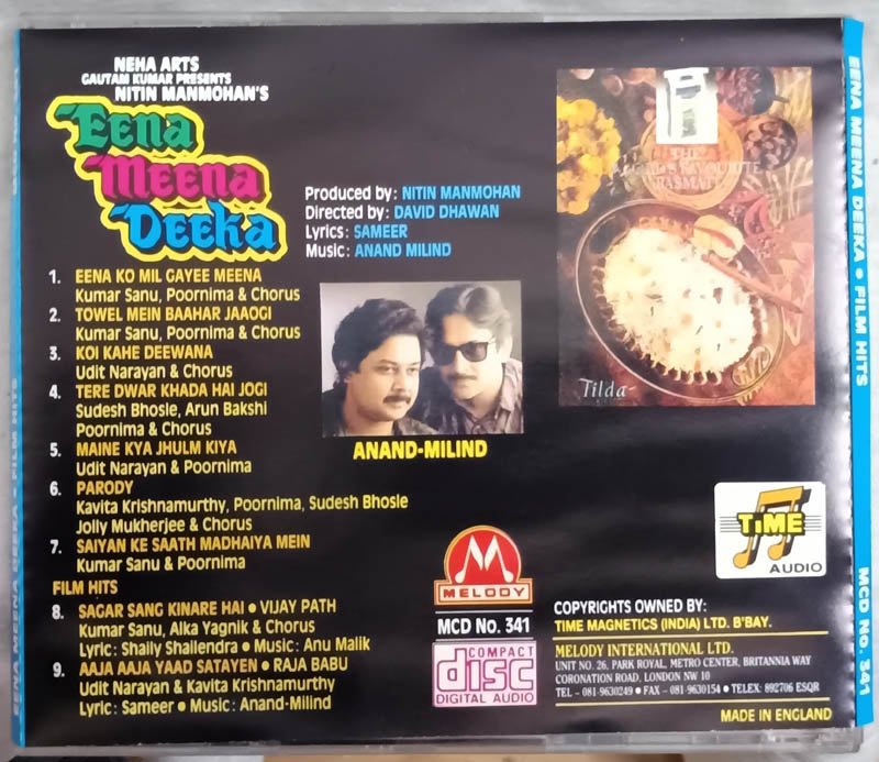 Eena Meena Deeka Hindi Audio Cd.