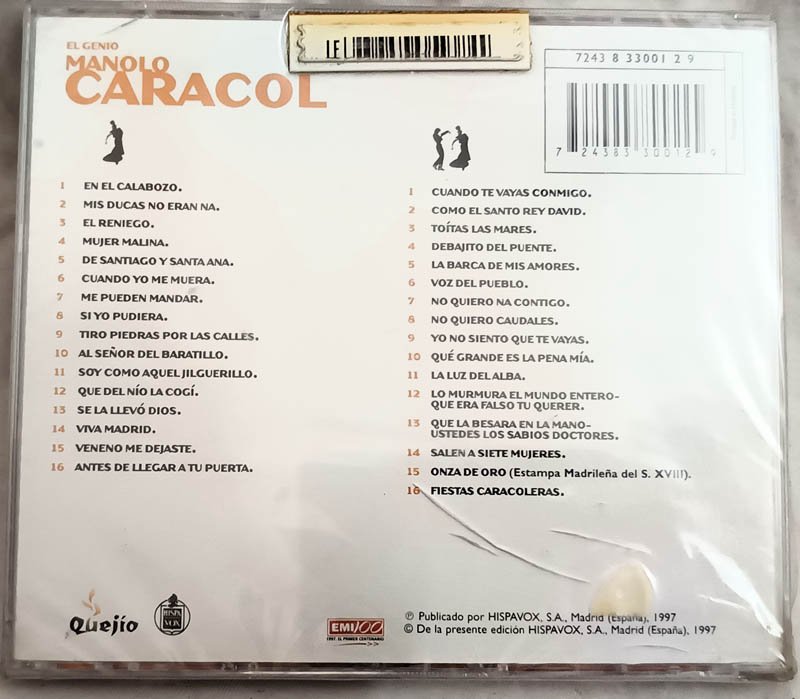 El Genio Manolo Caracol English Audio Cd