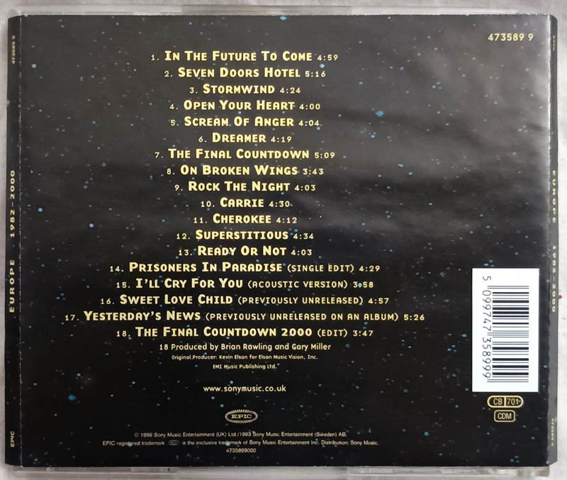 Europe 1982-2000 English Audio Cd