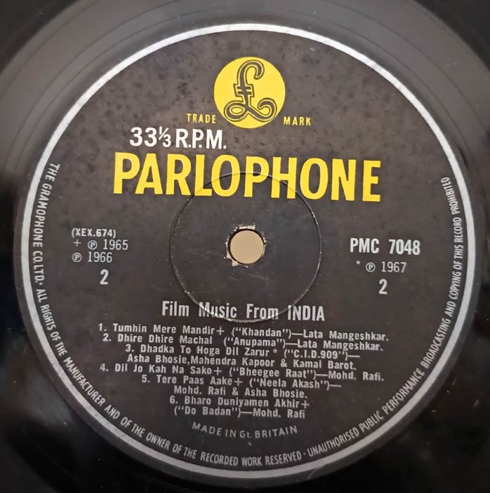 Film Music from India Hindi Vinyl Record LP