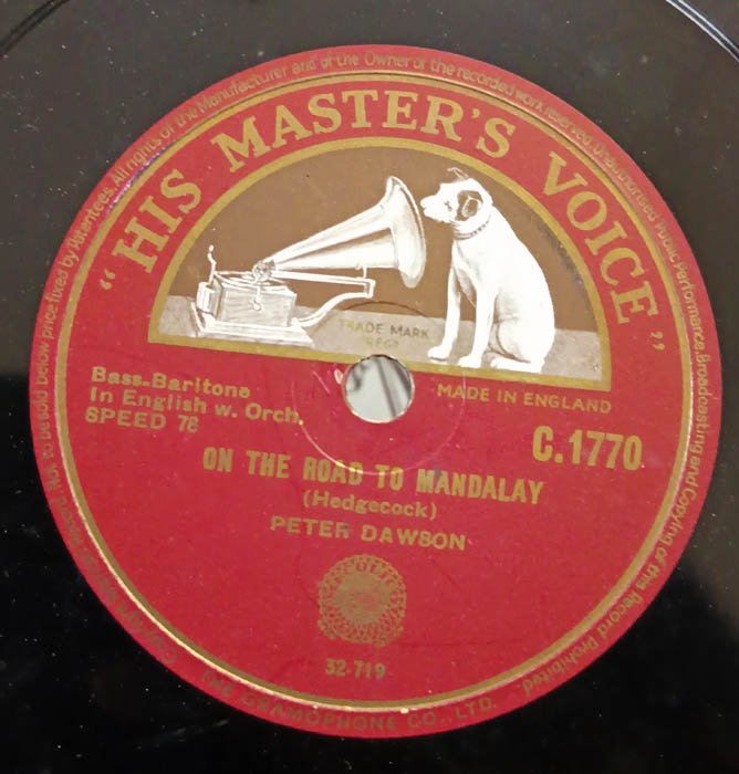 On the road to Mandalay 78 RPM Record