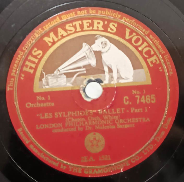 Orchestra Les Sylphides Ballet 78 RPM Record..