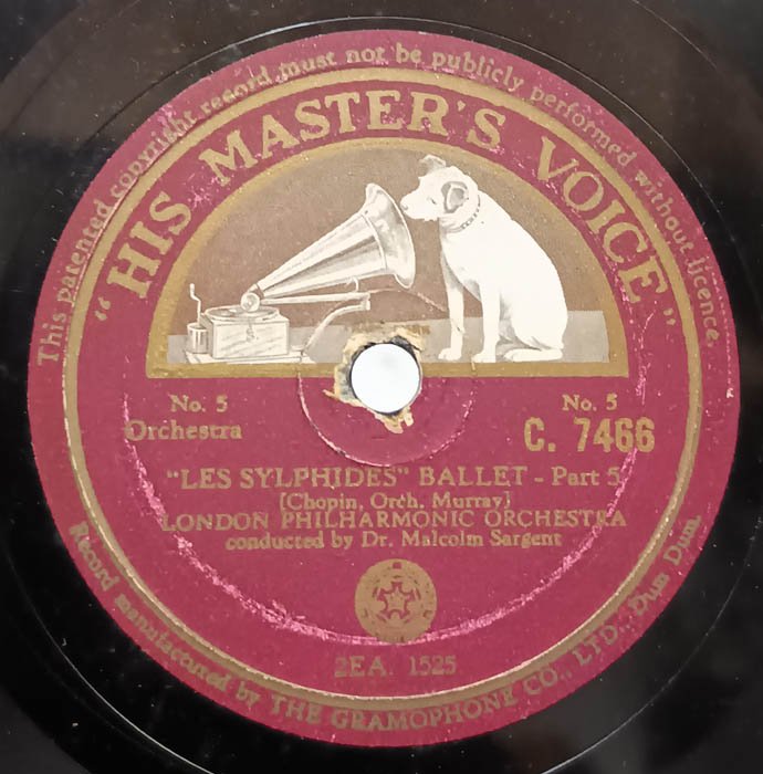 Orchestra Les Sylphides Ballet 78 RPM Record
