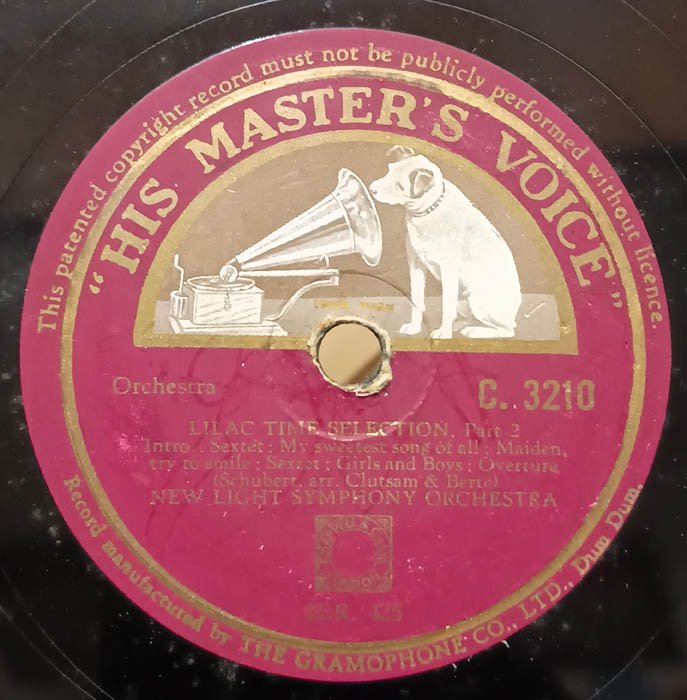 Orchestra Lilac Time Selection 78 RPM Record