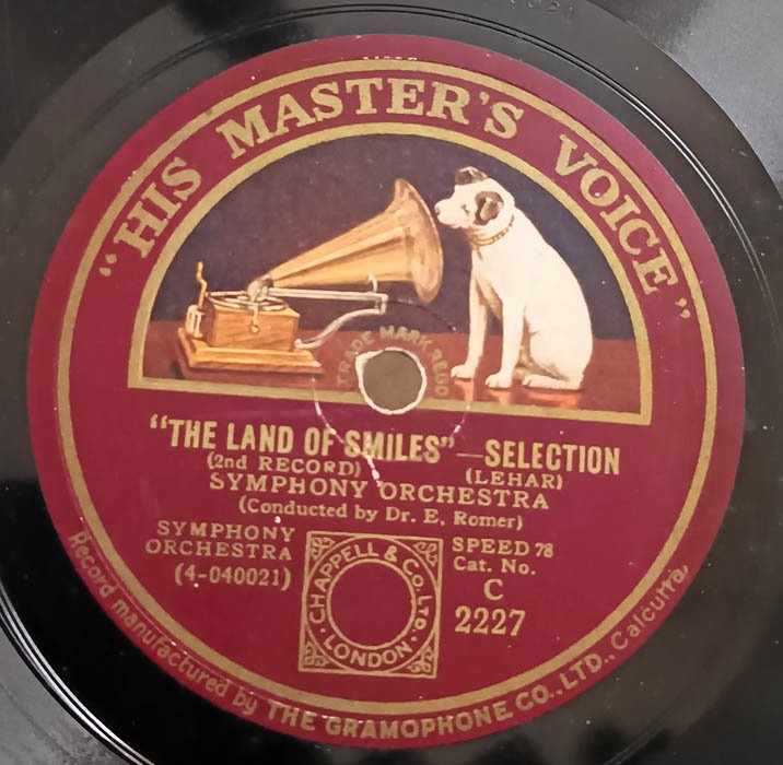 Orchestra The Land of Smiles Selection 2nd record 78 RPM Record