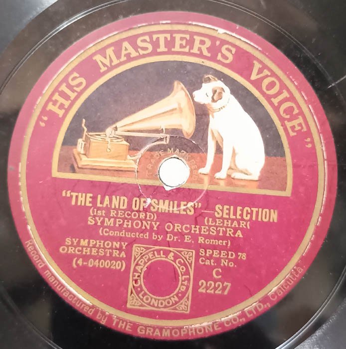 Orchestra The Land of smiles Selection 78 RPM Record