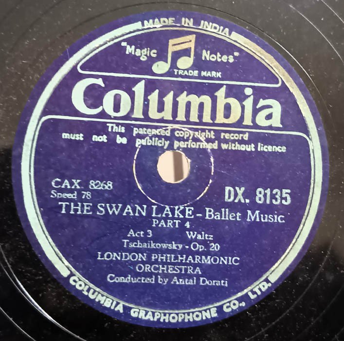 Orchestra The Swan Lake Part 4 Ballet 78 RPM Record