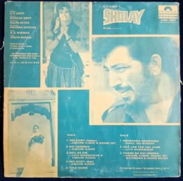 Sholay Hindi Vinyl Record LP By R D Burman
