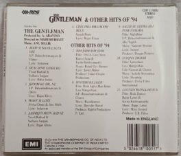 The Gentleman and Other Hits of 94 Hindi Audio Cd By Anu Malik