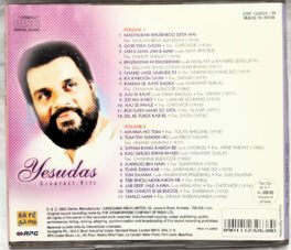 Yesudas Greatest Hits Hindi Audio cd